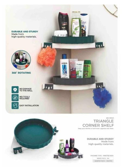 360 Triangular Rotating Corner Shelf